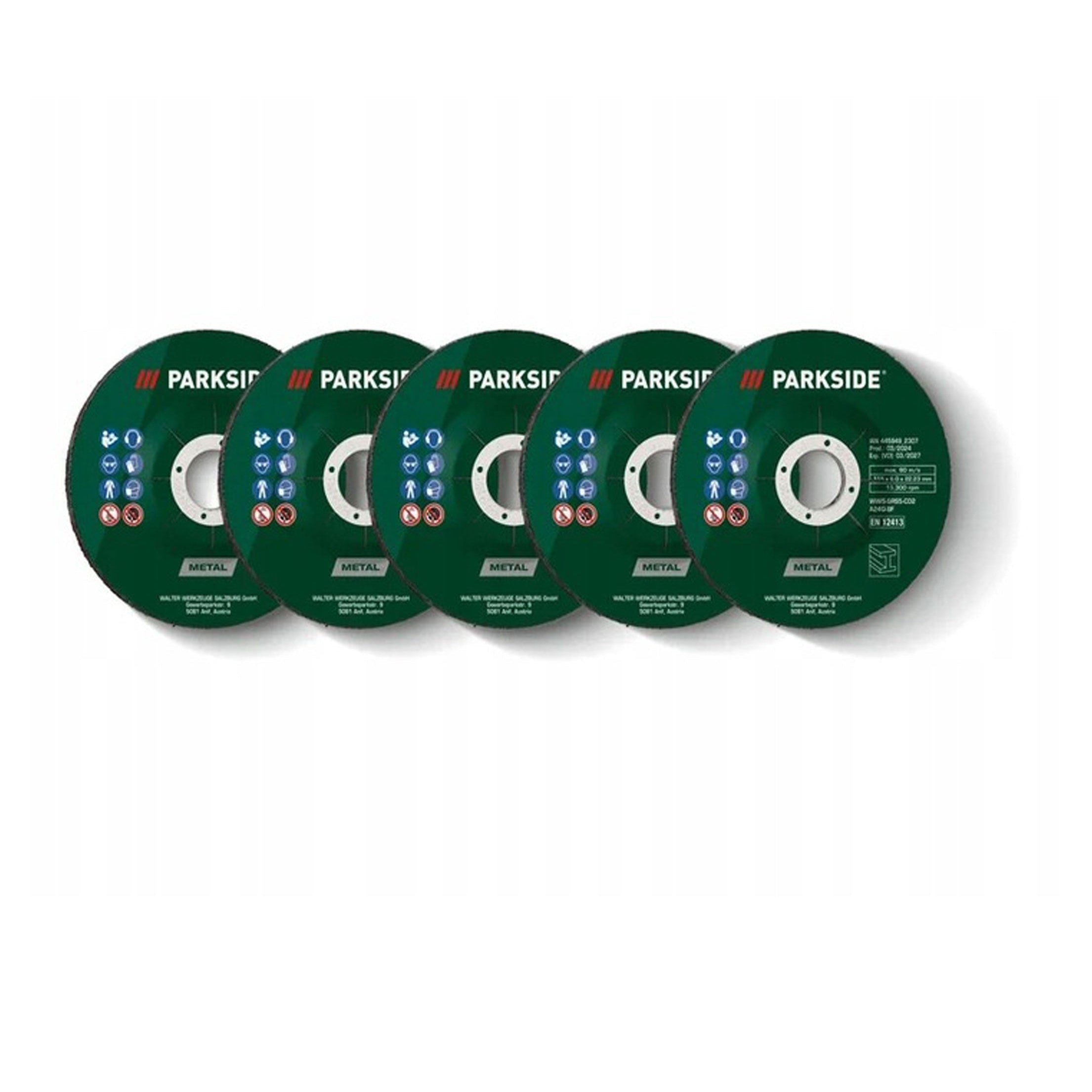 Parkside Grinding Disc Set 5-Piece 115mm 6mm Thick